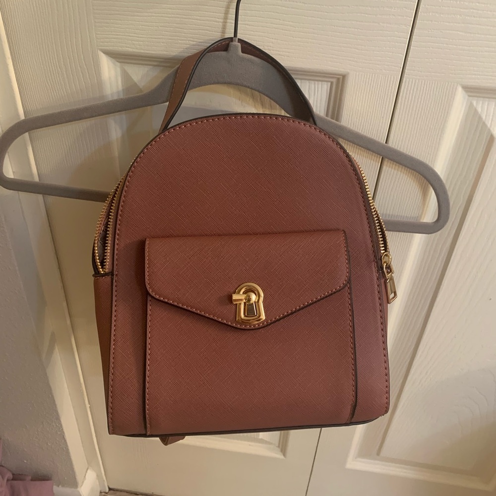 Maroon backpack purse